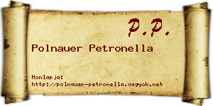 Polnauer Petronella névjegykártya